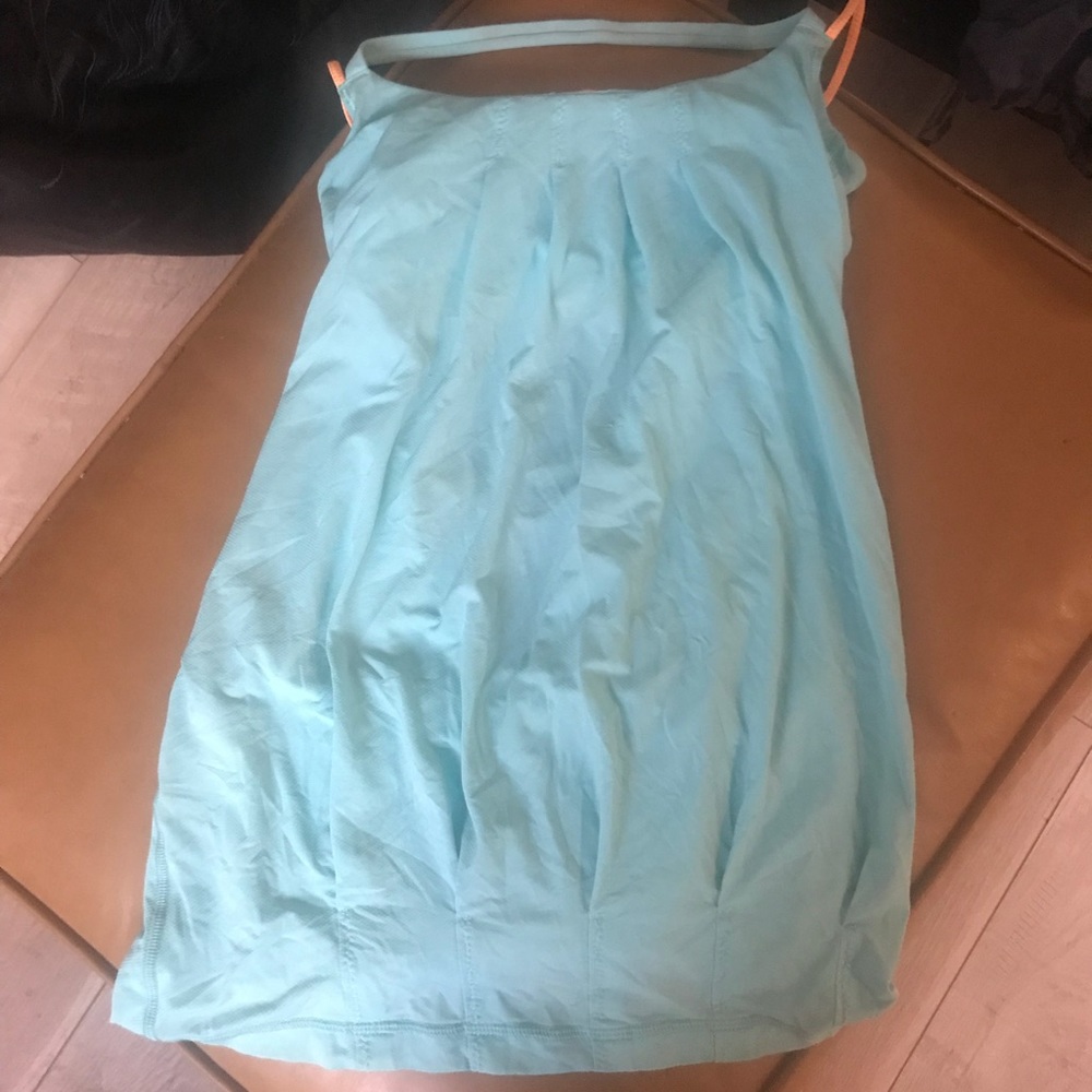 Blue lululemon tank with attached bra